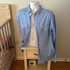 Casual blue button down shirt